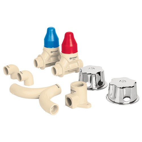 KIT de conexiones y válvulas CPVC para instalación regadera - CPVC-KIT / 46033