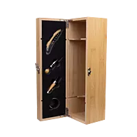 Caja Bamboo para Vinos con Abridor