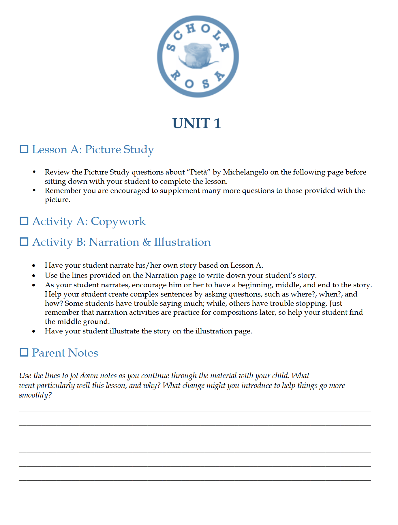 Language Arts K-1: Schola Rosa Cycle 3