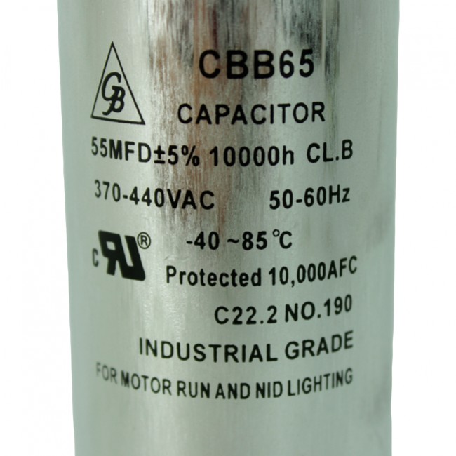 Capacitor De Trabajo 55Mfd Dual 270/440V Barreto - C-R-55-D