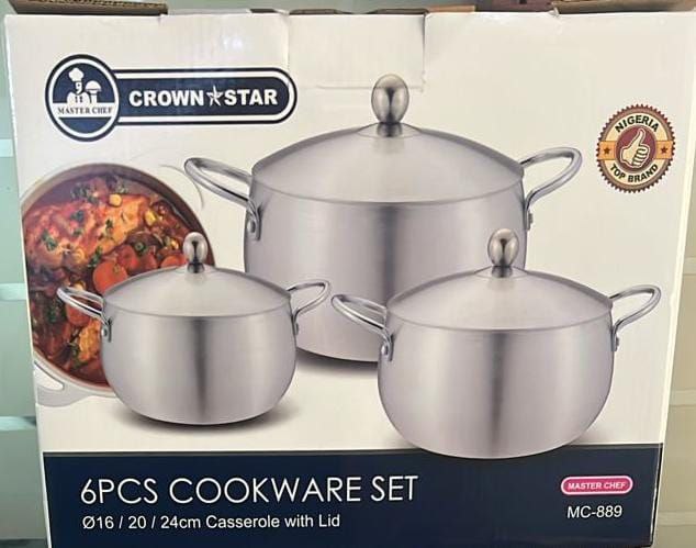 CROWN STAR SET OF 3 ALUMINIUM BELLY POTS