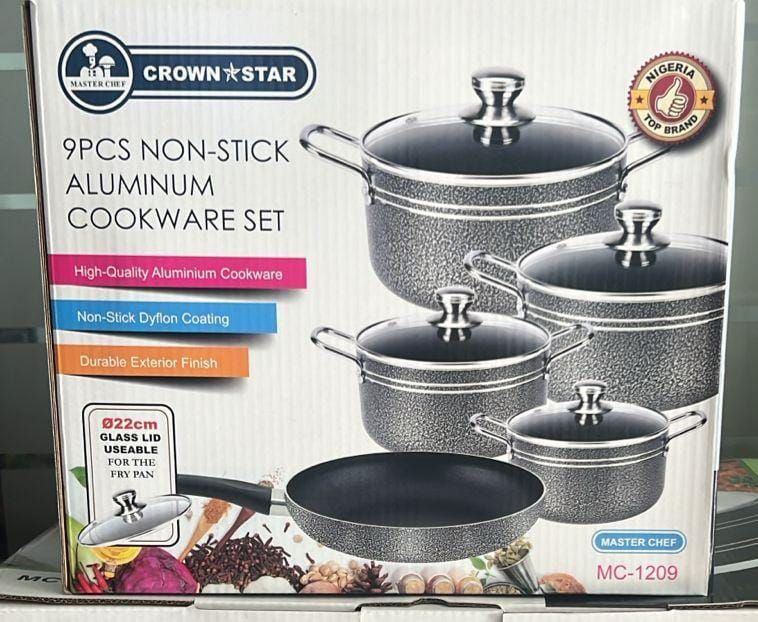 CROWN STAR NON-STICK COOKWARE SET OF 5PCS POTS