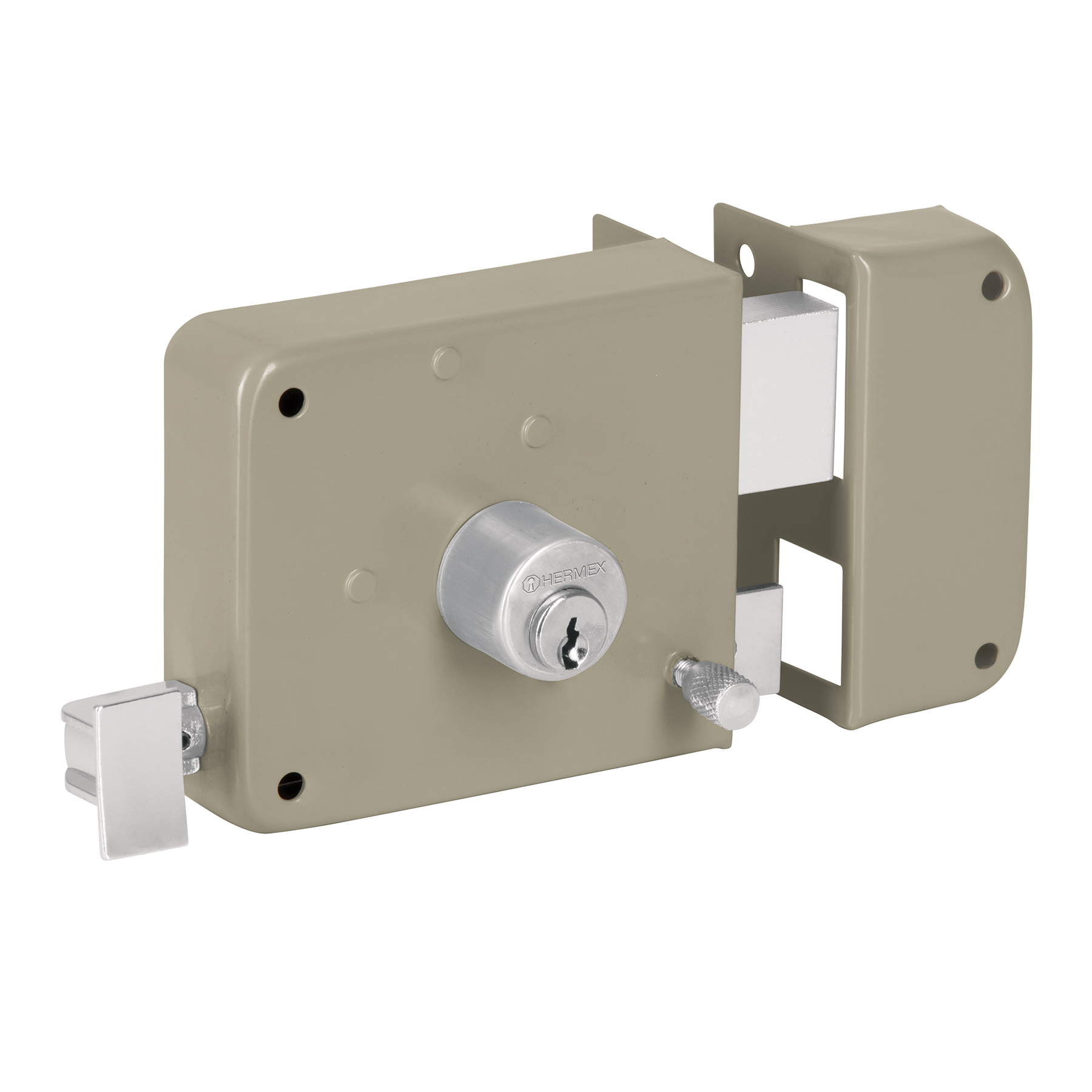 Cerradura sobreponer, instala-fácil, derecha, Hermex Basic - CS-75DP / 27047