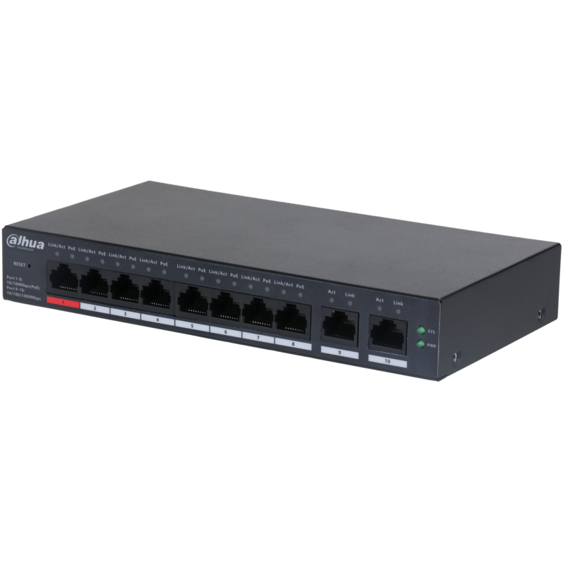 Dahua 10-Port Cloud Managed Desktop Switch with 8-Port PoE Dahua 10-Port Cloud Managed Desktop Switch with 8-Port PoE