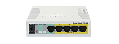 Mikrotik CSS106-1G-4P-1S (RB260GSP) | 5x Gigabit PoE out Ethernet Smart Switch, SFP cage, plastic case, SwOS