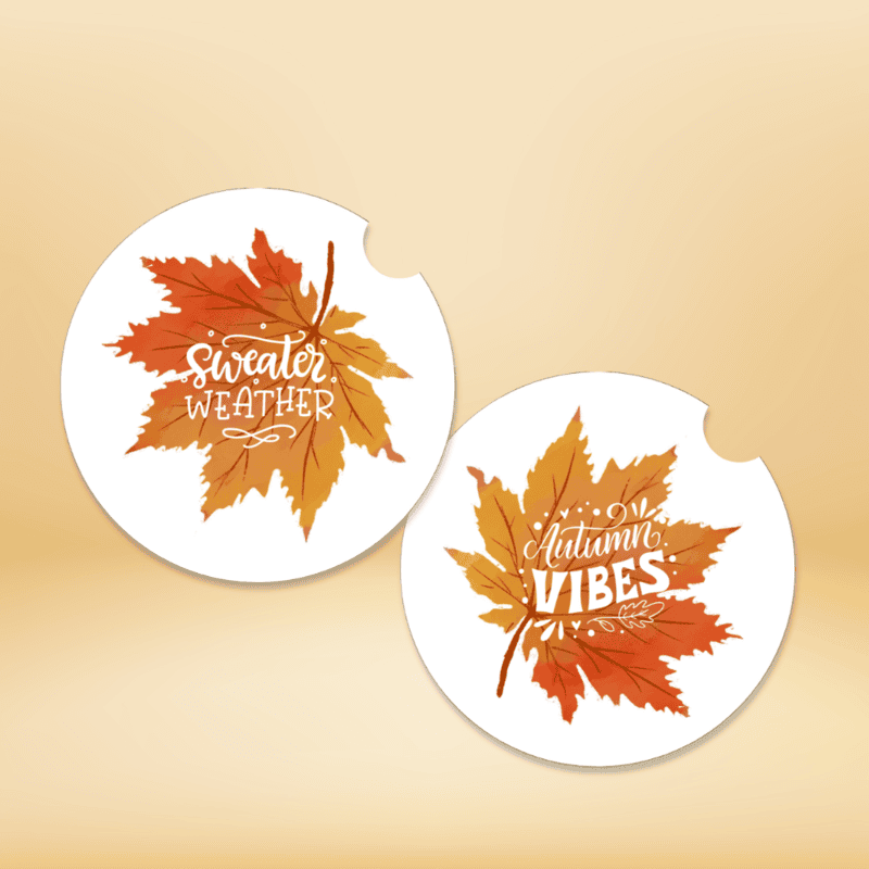 Autumn Car Coasters, Set of 2