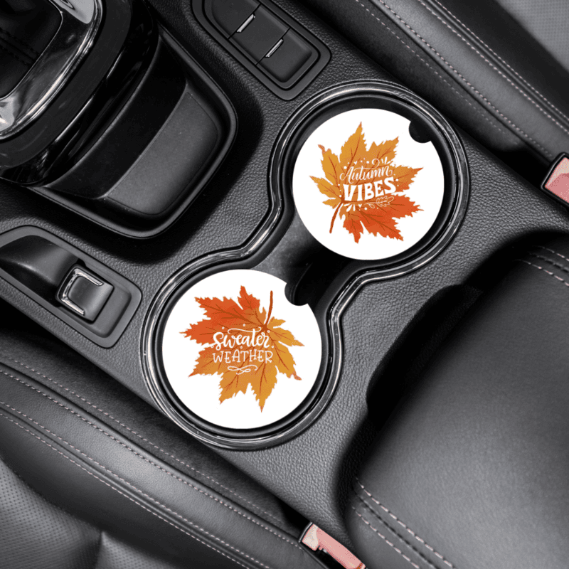 Autumn Car Coasters, Set of 2