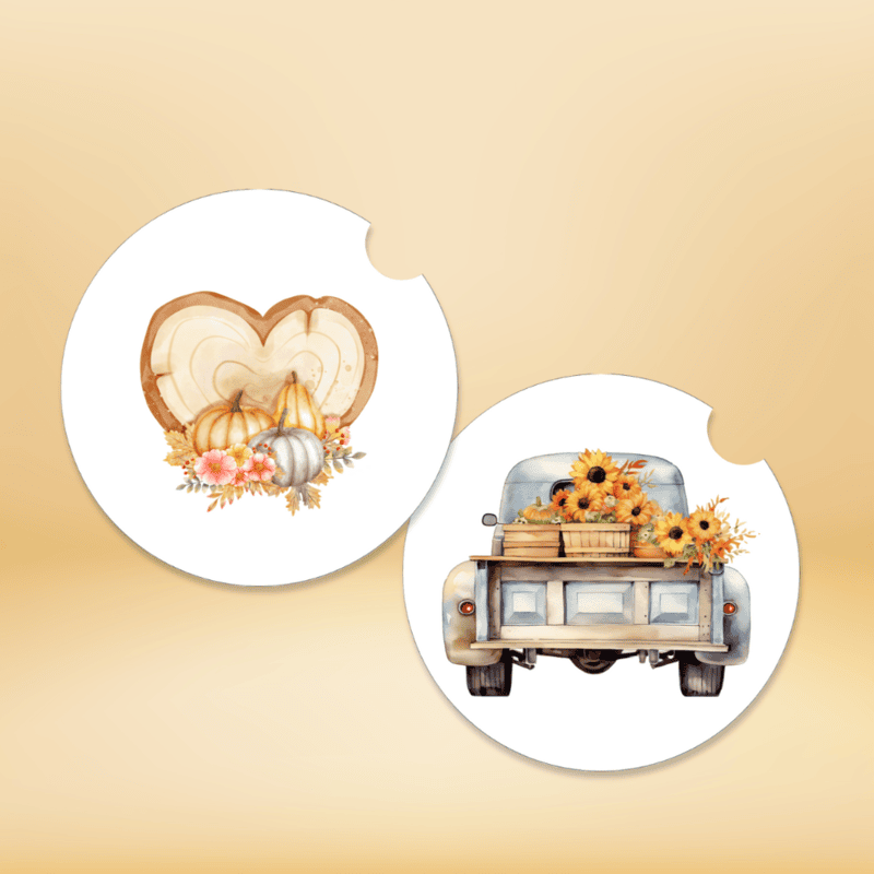 Autumn Car Coasters, Set of 2