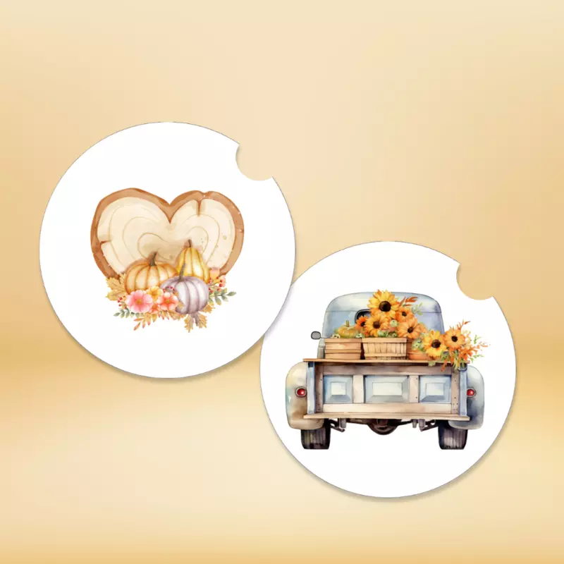Autumn Car Coasters, Set of 2