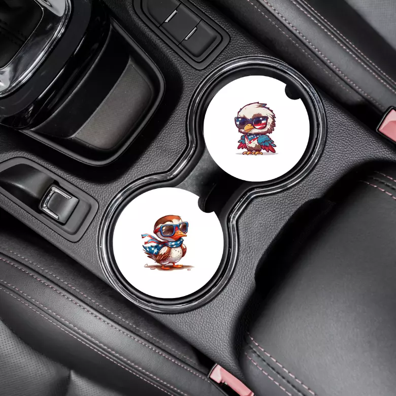 Patriotic Car Coasters, Set of 2