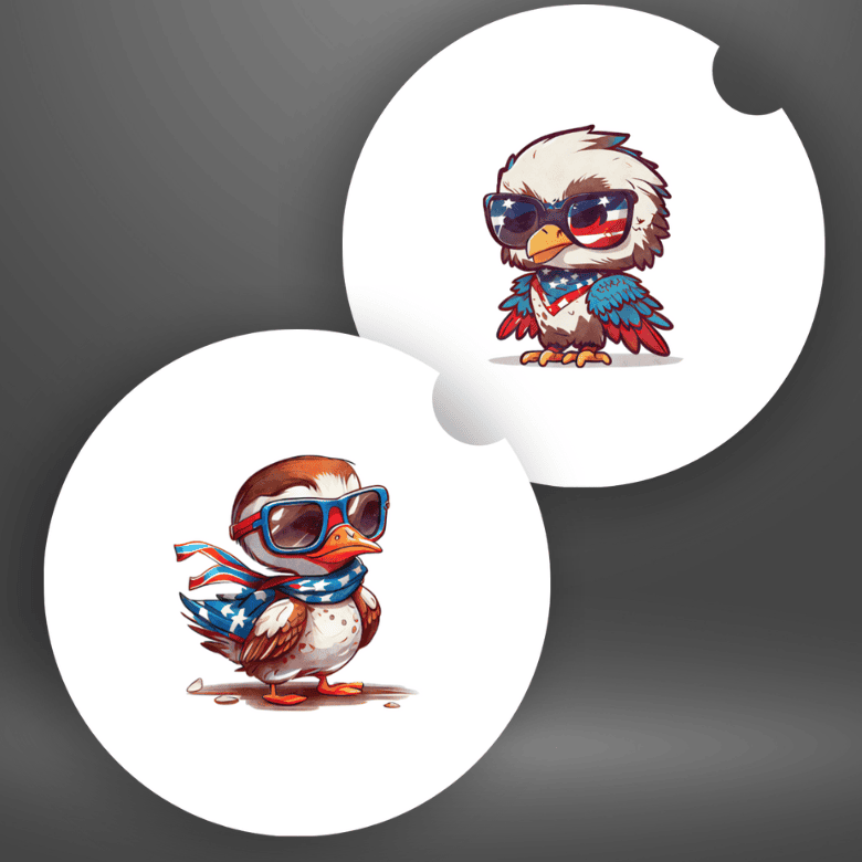 Patriotic Car Coasters, Set of 2