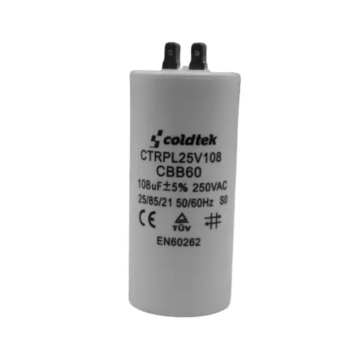 Capacitor, Trabajo, Plástico, 108uF, 250VAC, 50/60 HZ, 4 conectores; SIRVE PARA BOMBAS SUMERGIBLES - CTRPL10825 - CTRPL25V108