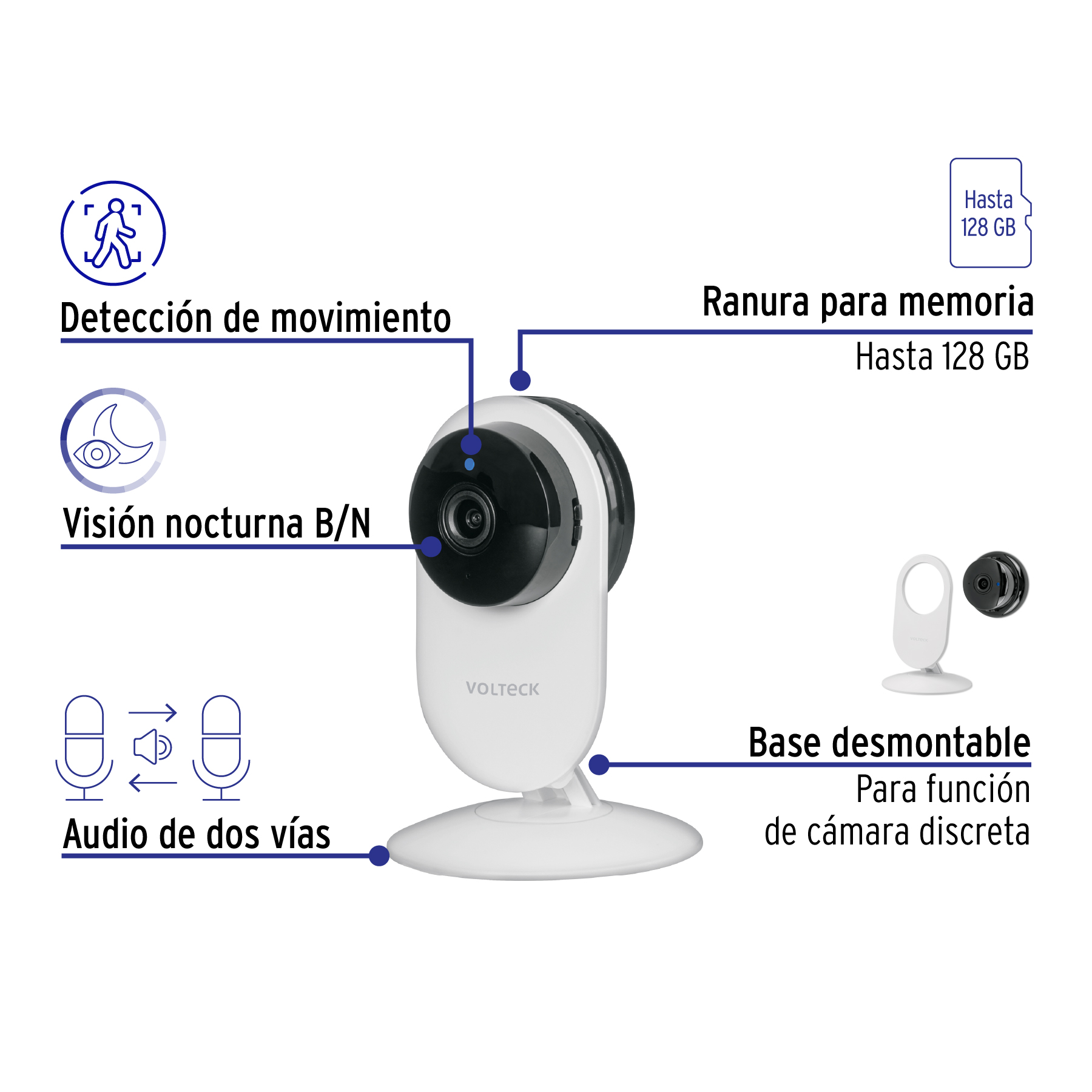 Cámara WiFi Fija 2MP, Volteck - 49558 - CTV-20W - Caja con 2 Pieza – Master 36
