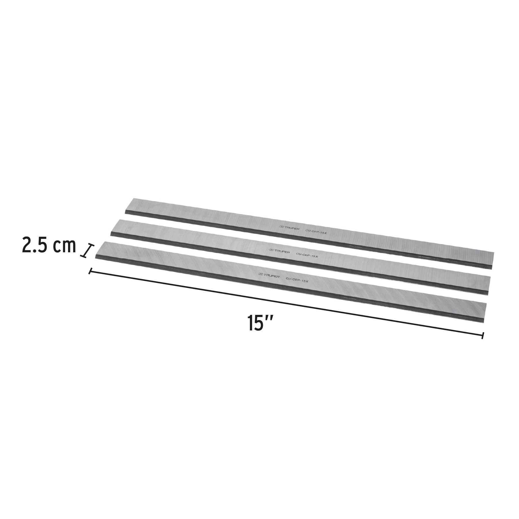 Caja con 3 cuchillas HSS para cepillo de piso CEP-15X - CU-CEP-15X / 16548
