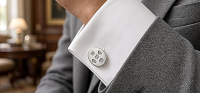 Cufflinks Oval with English Hallmarks English Sterling. SKU #: CU530.
