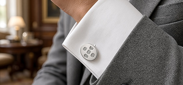 Cufflinks Oval with English Hallmarks English Sterling. SKU #: CU530.