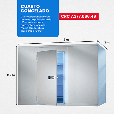 SUMINISTRO E INSTALACIÓN DE CUARTO CONGELADO 2m x 3m x 2.5m SUMINISTRO E INSTALACIÓN DE CUARTO CONGELADO 2m x 3m x 2.5m