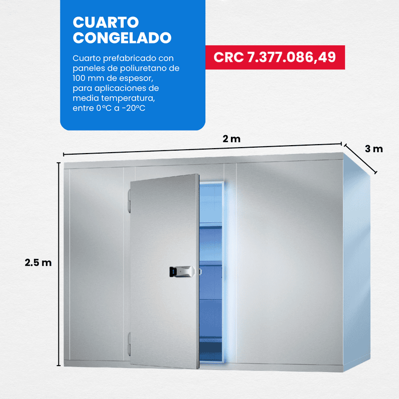 SUMINISTRO E INSTALACIÓN DE CUARTO CONGELADO 2m x 3m x 2.5m SUMINISTRO E INSTALACIÓN DE CUARTO CONGELADO 2m x 3m x 2.5m