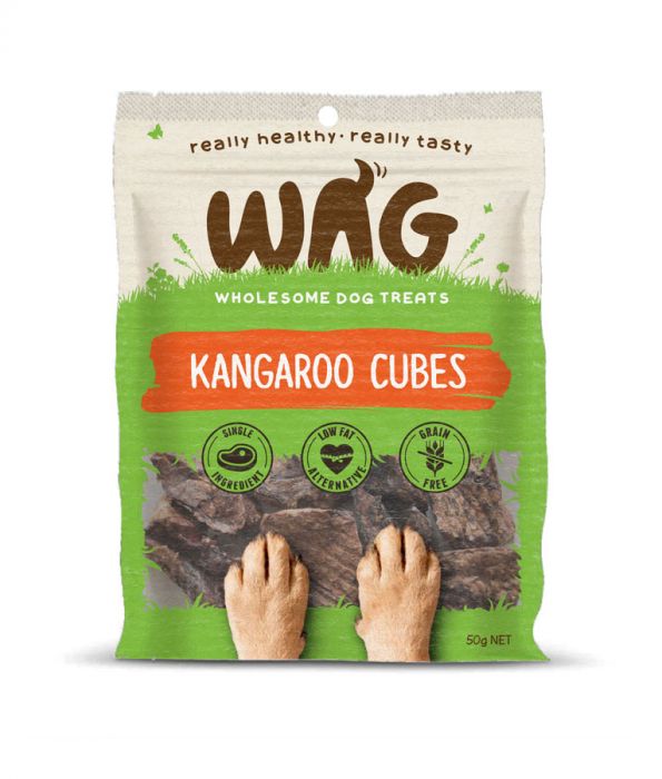 Wag Kangaroo Cubes Dog Treats 50G Wag Kangaroo Cubes Dog Treats 50G