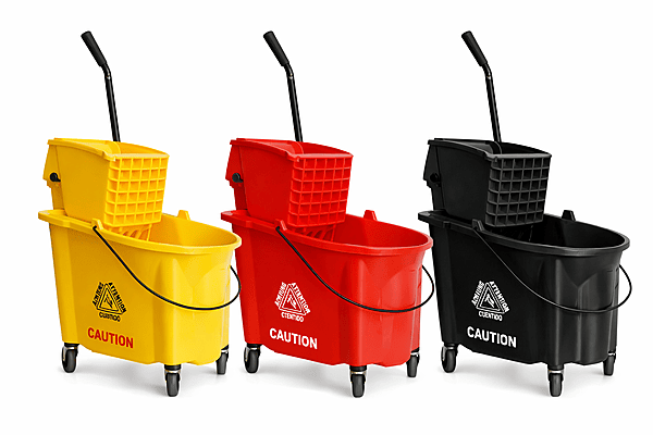 Cubo con exprimidor 36 litros industrial con ruedas para limpieza comercial