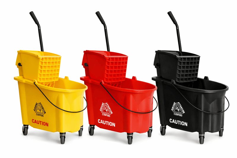 Cubo con exprimidor 36 litros industrial con ruedas para limpieza comercial