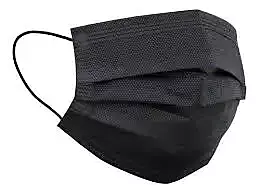 CUBREBOCAS PLISADO TRICAPA NEGRO 50 PZAS