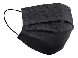 CUBREBOCAS PLISADO TRICAPA NEGRO 50 PZAS