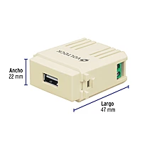 Módulo puerto USB, línea Italiana, color marfil - CUSB-I / 48108