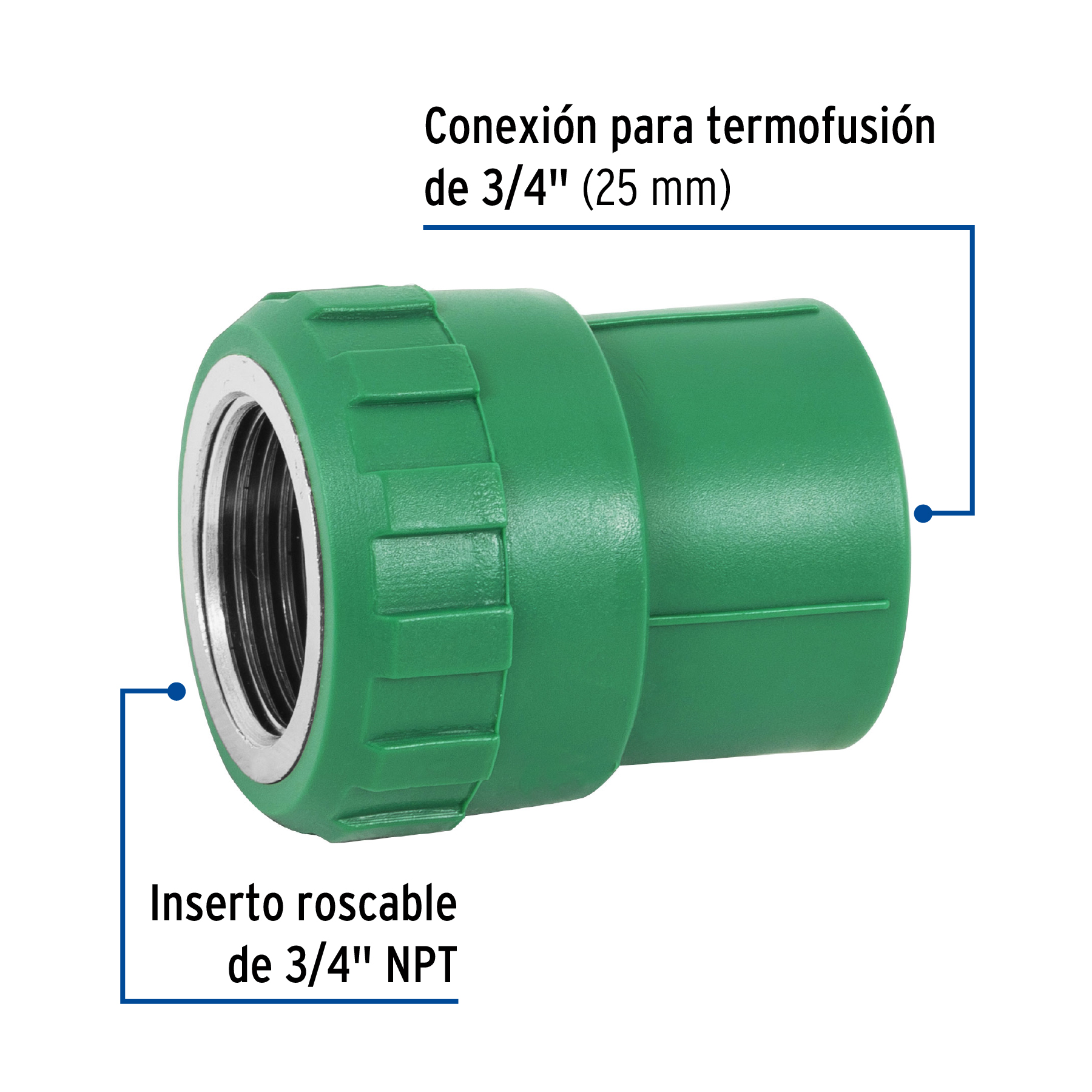 Conector de PPR, 3/4', 25mm, hembra - CV-602 / 49886