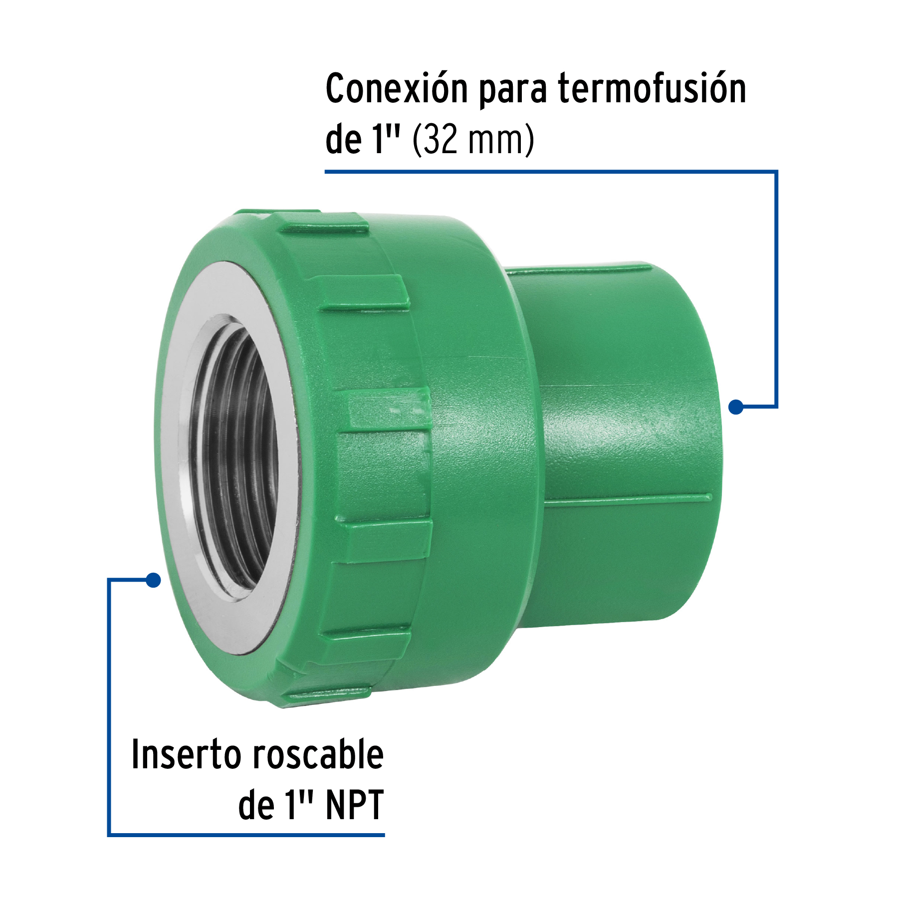 Conector de PPR, 1', 32mm, hembra - CV-603 / 49887