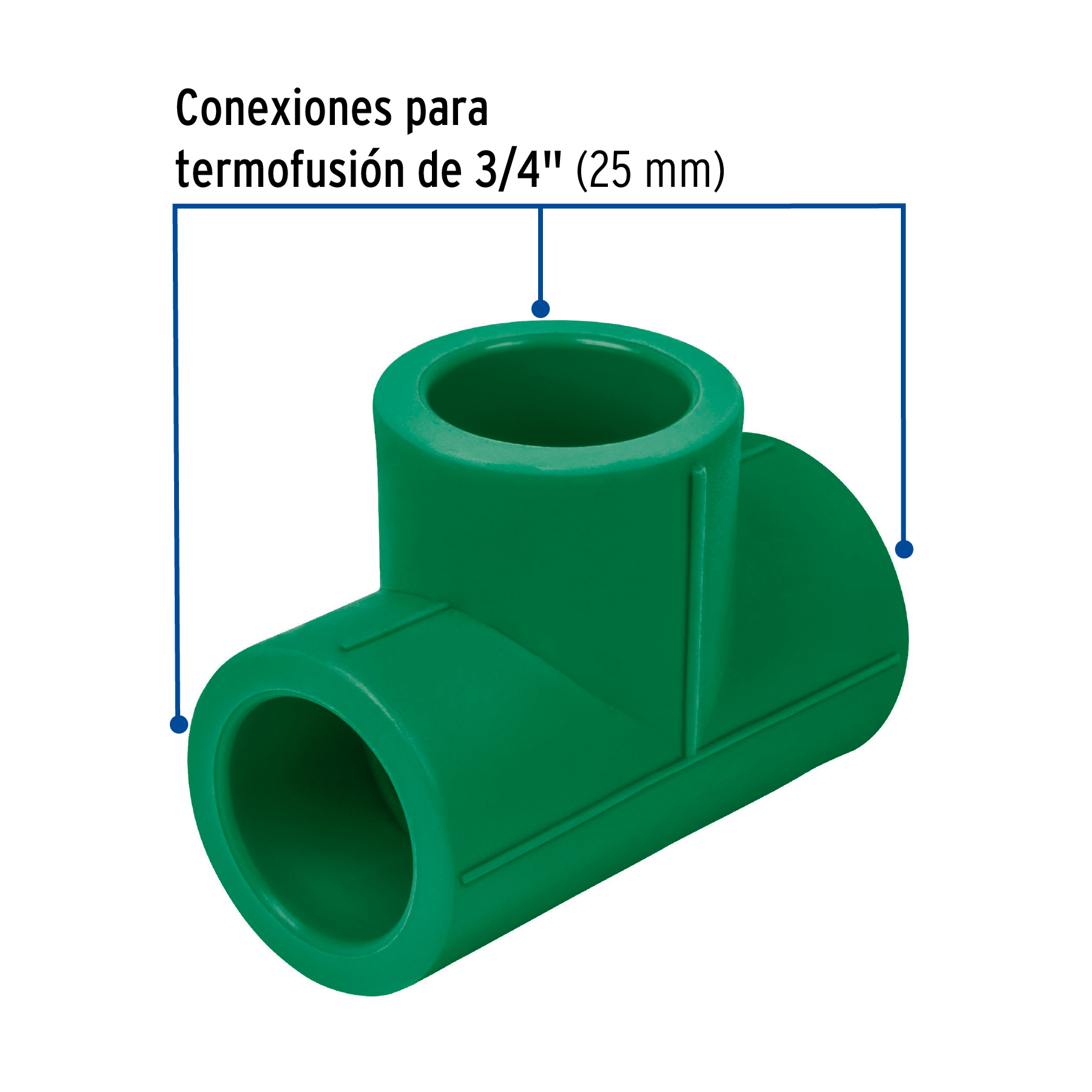 Tee de PPR sencilla, 3/4', 25mm - CV-762 / 49833