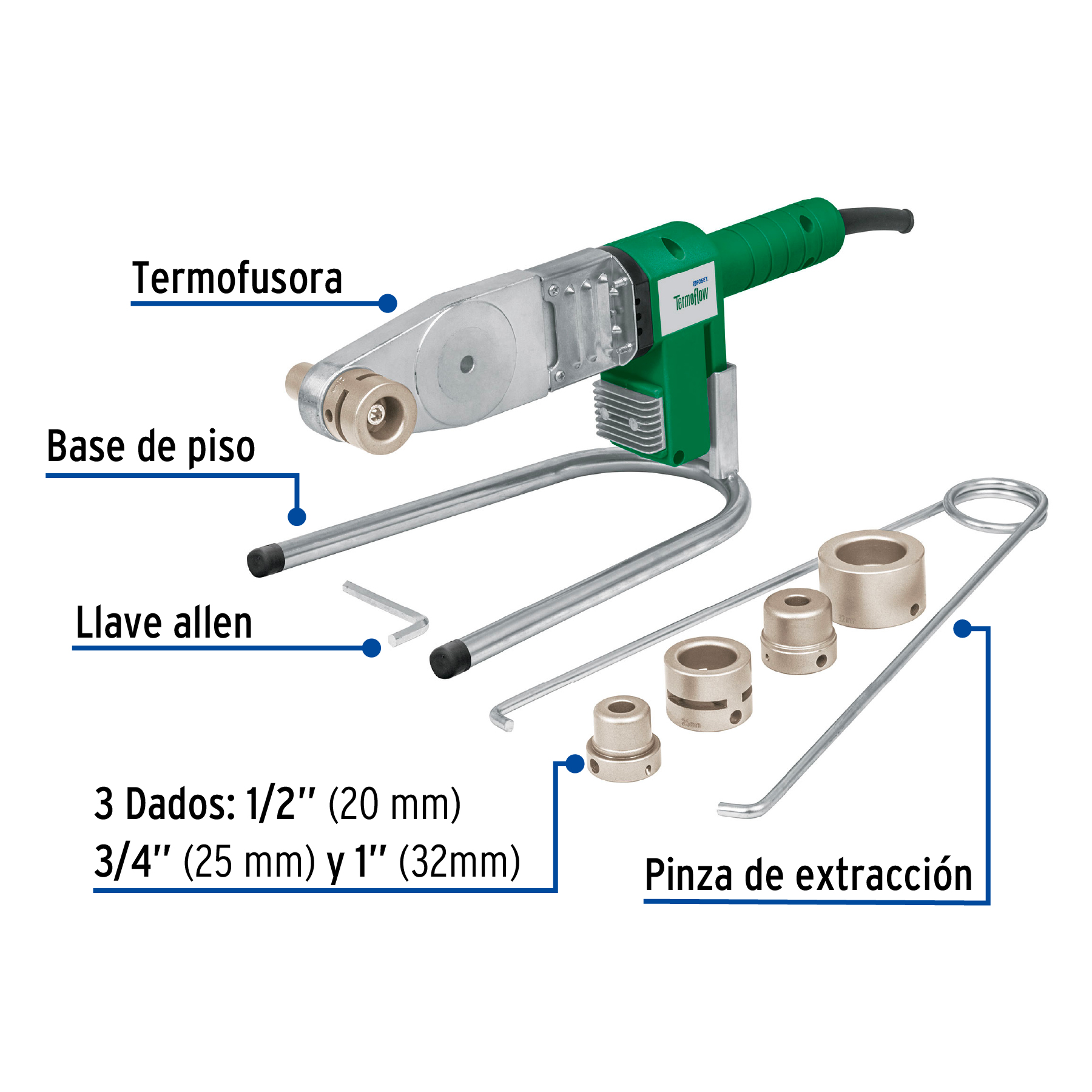 Termofusora de 600 W para PPR, FOSET - 45171 - CV-TER - Caja con 1 Set – Master 2
