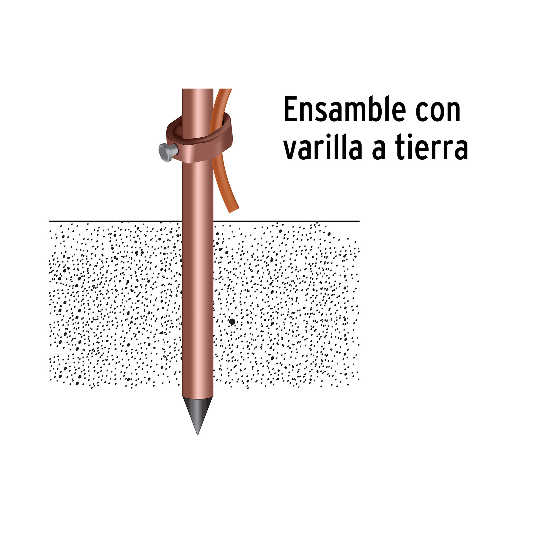 Varilla de acero cobrizado a tierra 1/2' de 1.5 m - VT-15 / 46124