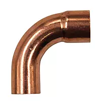 Codo Cobre Radio Largo Bushing 90º, Interior 1/2, Exterior 5/8 - CXC-272-0050