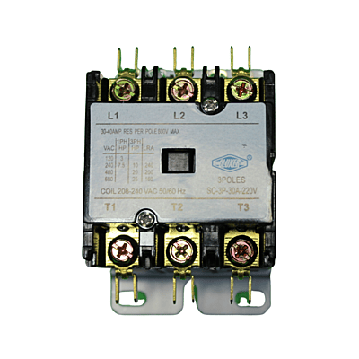 Contactor 3 Polos, 30 Amps, Bobina 208-240Vac, 50/60Hz, Cluxer - Cxc3P30A220 Contactor 3 Polos, 30 Amps, Bobina 208-240Vac, 50/60Hz, Cluxer - Cxc3P30A220