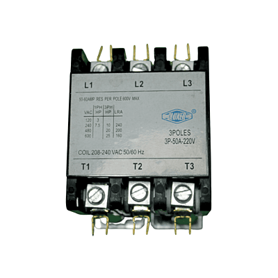 Contactor 3 Polos, 50 Amps, Bobina 208-240Vac, 50/60Hz, Cluxer - Cxc3P50A220 Contactor 3 Polos, 50 Amps, Bobina 208-240Vac, 50/60Hz, Cluxer - Cxc3P50A220