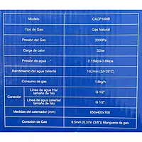 Boiler de Paso 16 litros CLUXER, Gas Natural, Series Phoenix - CXCPGN16L