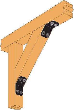 Simpson Strong-Tie Outdoor Accents - AVANT Knee Brace 45 Bend PC OVER ZMAX