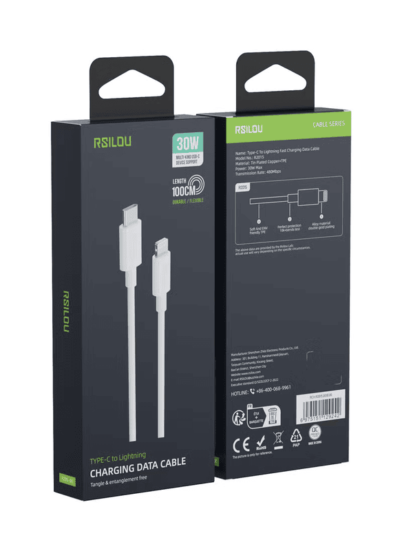 Cable Chargeur Lightning Vers USB Type C 30W 2M RSILOU