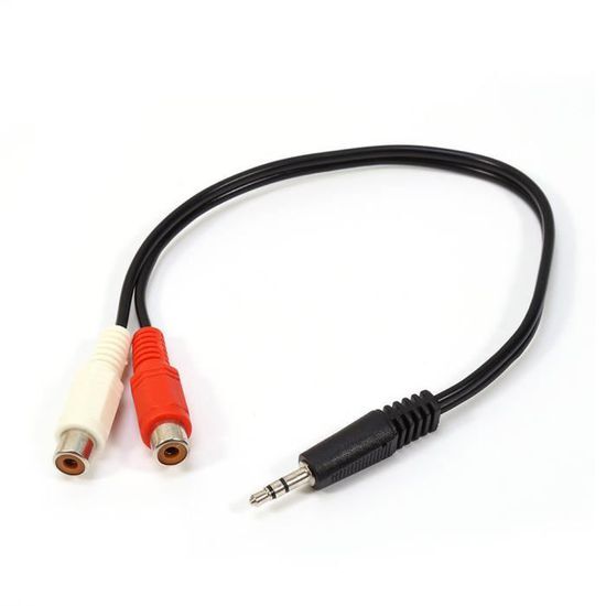 Câble Stéréo 3.5mm Mâle Vers 2x RCA Femelles