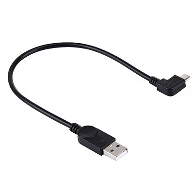 Cable USB Type A Male Vers Micro USB Male incline a 90 degres Noir 5 Pi