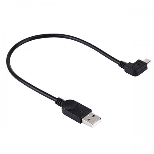 Cable USB Type A Male Vers Micro USB Male incline a 90 degres Noir 5 Pi