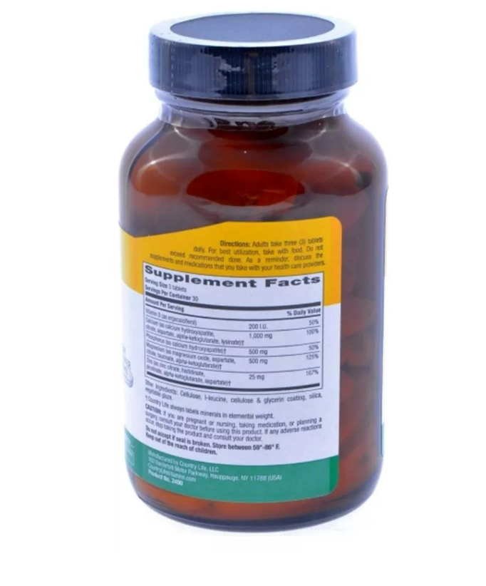 Country Life Calcium Magnesium & Zinc Tablet With Vitamin D For Bone & Immune Health, Pack of 90's