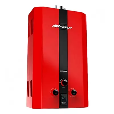 Calentador de Paso Baja Presion Mirage Color Rojo 10 Litros 1-1/2 Servicio Flux 10 Gas Natural - MBF10BC