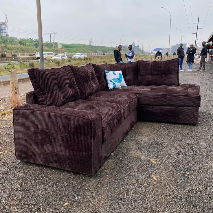 Coffee Brown  L Shaped 6 Seater Sofa|Elegant Comfort for Modern Living