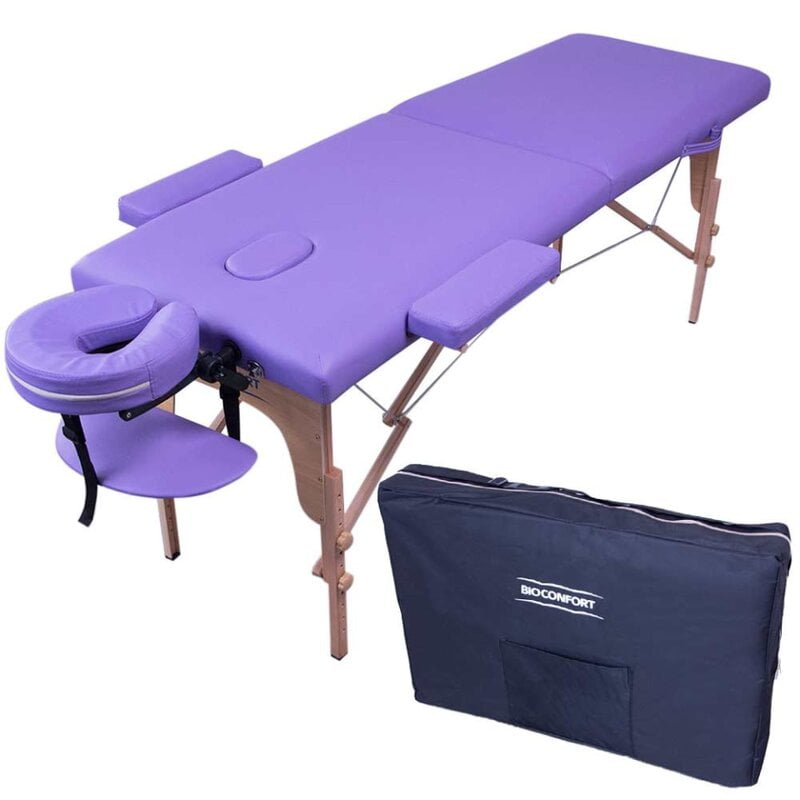 Cama de masaje Morado Portatil plegable con accesorios Cama de masaje Morado Portatil plegable con accesorios