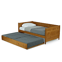 Modern Wooden Sofa Cum Bed with Pull-Out Trundle | 74x38x28 in (188x96.5x71 cm)