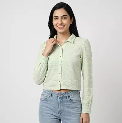 CAMISA DE LUCKY CHARM DE MEZCLA DE NAILON VERDE