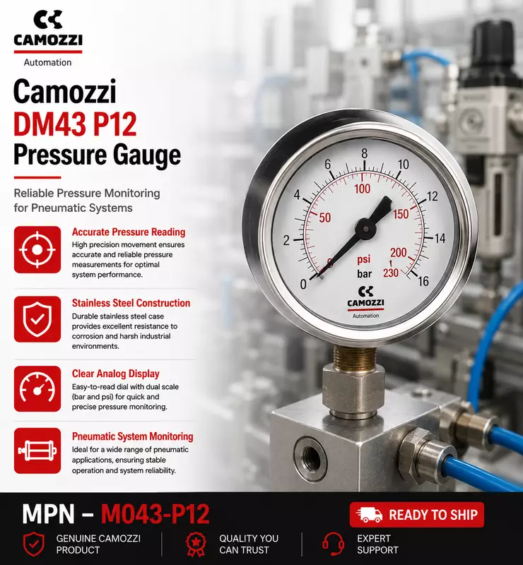 Camozzi Pressure Gauge DM43 P12