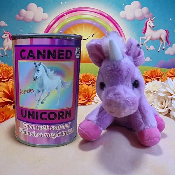 Canned Sparkles the Rainbow Unicorn Plush